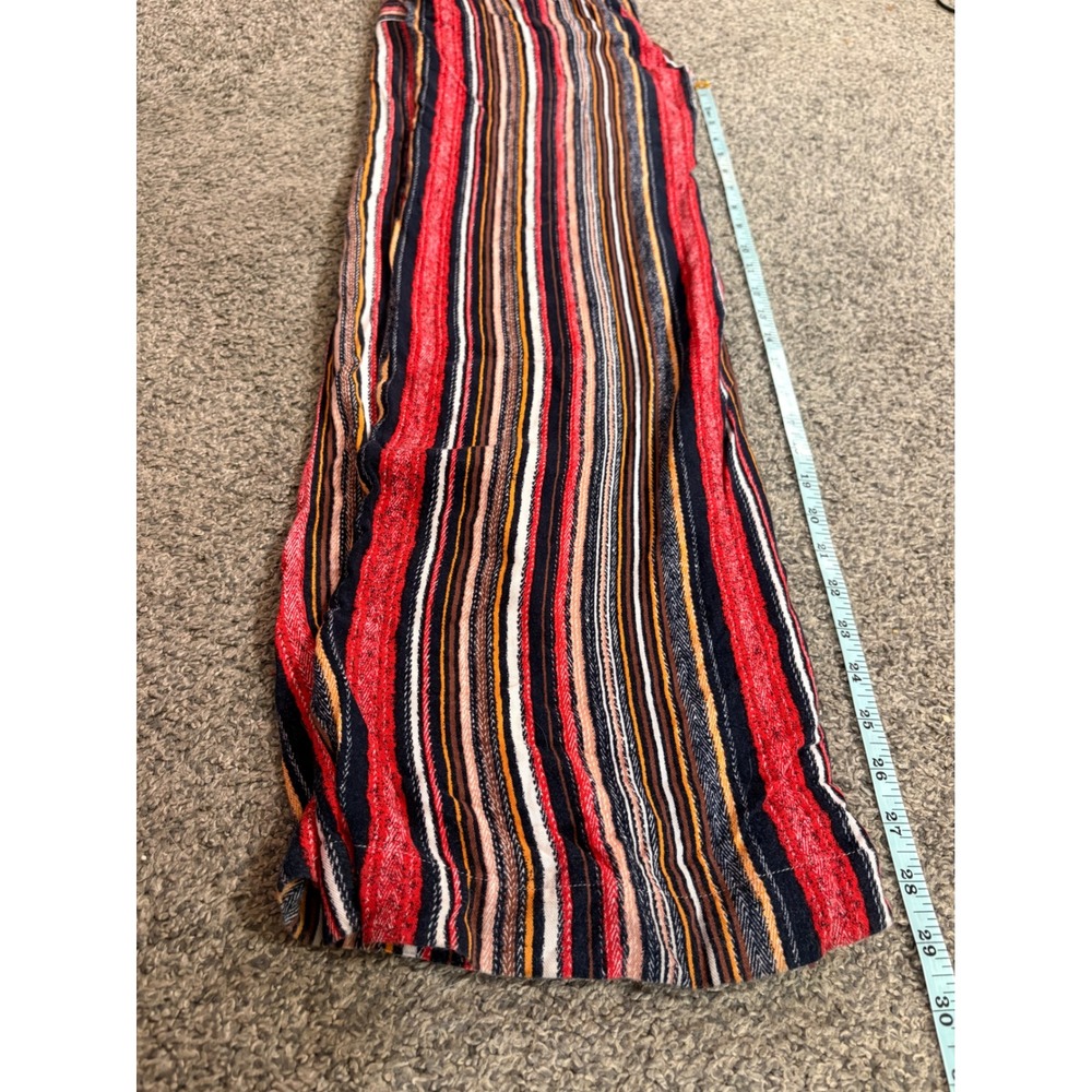 Velvet Heart Wide Leg Pants Women Medium Red Striped Rope Belt Boho Beachy - Picture 10 of 11